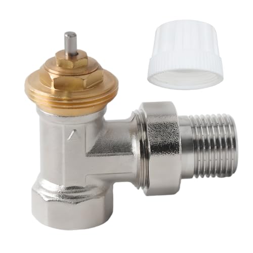 Válvula termostática G1/2, latón con rosca de retorno de 1/2, válvula de radiador de 1/2, válvula de paso de 1/2 pulgadas para radiadores, válvula de calefacción para un control preciso de la