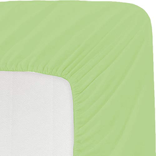 Image of Sweet Dream's 750 Collection Egyptian Cotton Fitted Bedsheet 4 to 12 Inch Matress 15 inch Drop King Size Bed (72x78) Inches (6 by 6.5) Feet + 2 Pillow Covers (18x28), Sage Green