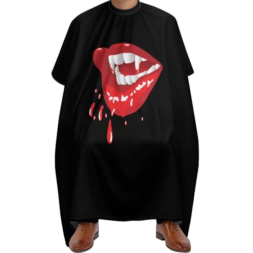 Vampire Lips Hair Cutting Cape for Men Women Waterproof Barber Cape Adjustable Salon Haircut Capes
