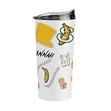 Logo Brands Bananas 20oz Native Powder Coat Tumbler - Double-Wall Insulated, Non-Slip Base, and High Lip Slider Lid