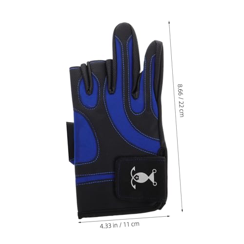 Mikikit Non-Slip Fishing Gloves 3-Finger Design Men Women Night Fishing Kayaking Gloves Outdoor Protection