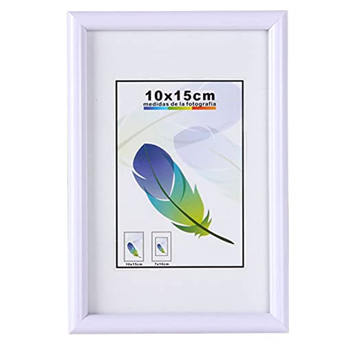 Acan Tradineur - Portafotos, Marco, Soporte de sobremesa de PVC para fotografías, oficinas, Negocios, decoración del hogar, Blanco, 10 x 15 cm, Modelo Aleatorio