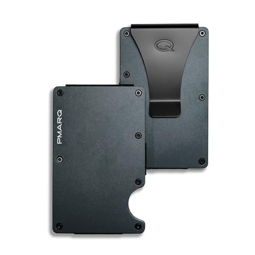 Imagen de PMARQ Tarjetero Hombre con Bloqueo RFID para Tarjetas de Crédito Cartera para Hombre Minimalista Metalica con Pinza para Billetes
