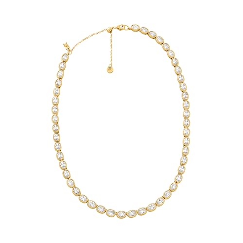 Michael Kors Women's 14K Gold-Plated Brass Bezel-Set Necklace (Model: MKJ8469710)