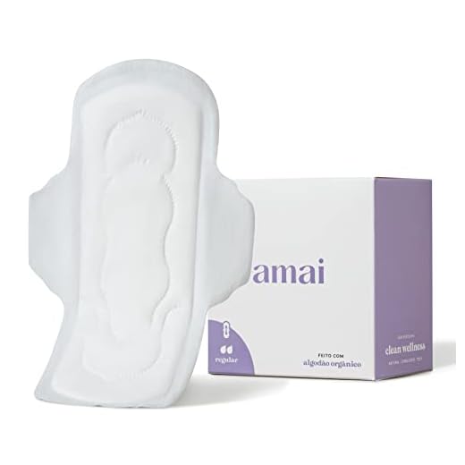 amai, Absorvente Externo Fluxo Regular, Algodão Sem Químicos, Hipoalergênico, Sem plástico comum, Com Abas - 8 unidades