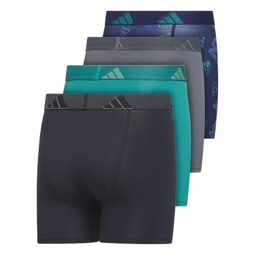 Image of adidas youth Performance Microfiber Boxer Briefs (4-pack Or 3-pack) Kids Graphic Underwear