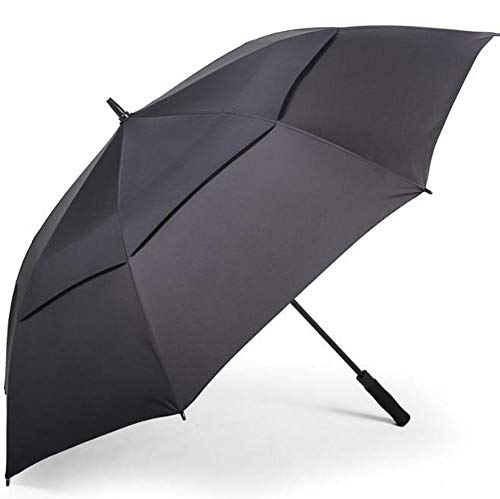 Parapluie de golf double couche automatique anti vent grand format noir