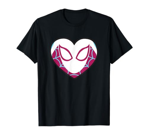 T-shirt Spider-Gwen Ghost Spider au motif de masque en cœur imprimé durable