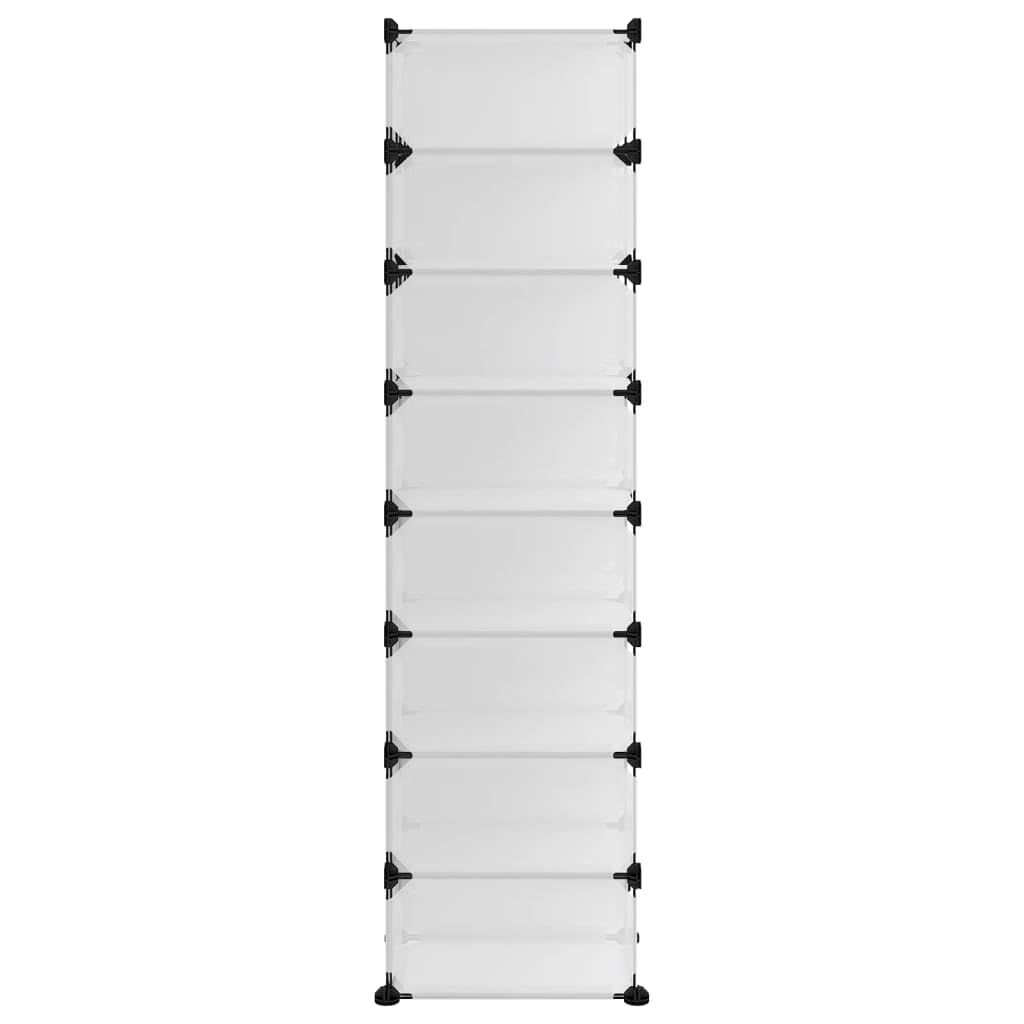 vidaXL Schuhregal Regal Standregal Lagerregal Schuhschrank Steckregal Regalsystem Aufbewahrungsregal Schuhablage Transparent 93x36,5x140 cm PP