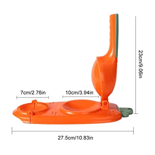 Foto von Neuer 2-in-1-Knödelformdruck,Knödelmaschine,Knödelmacher,Dumpling Skin Maker Dumpling Moulds,Teigtaschenformer Ravioli Maker,einfaches Werkzeug zur Herstellung für Dumpling Ravioli (Orange)