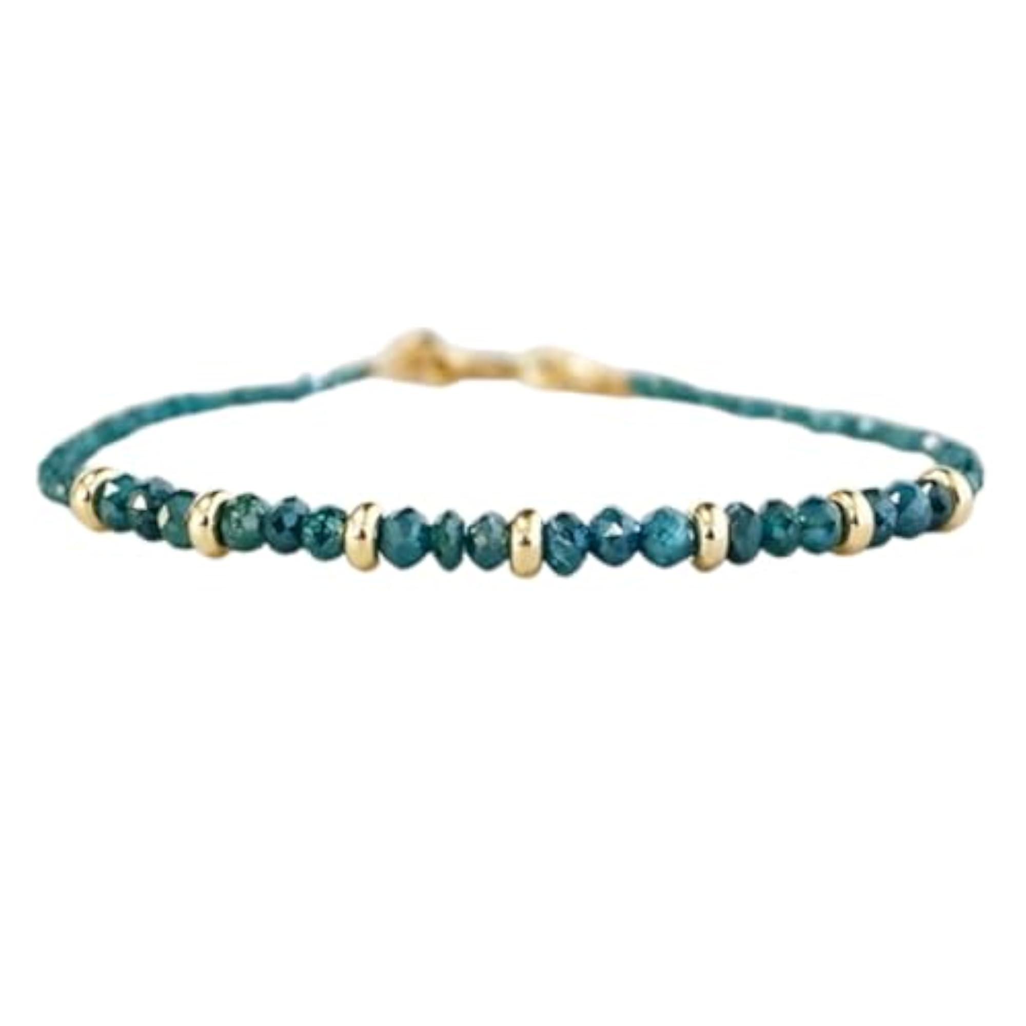 Blue Diamond Bracelet with Gold Plated Clasp