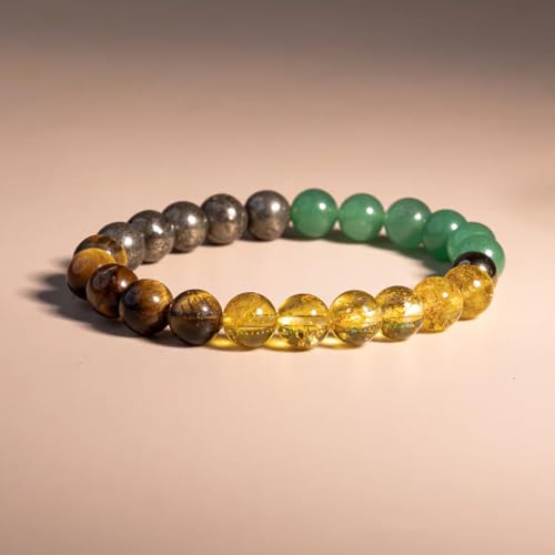 Image of Stone Bracelet for Men & Women | Natural Crystal for Wealth | Protection | Confidence & Success | Adjustable Healing Bracelet for Meditation | Reiki & Spiritual Energy