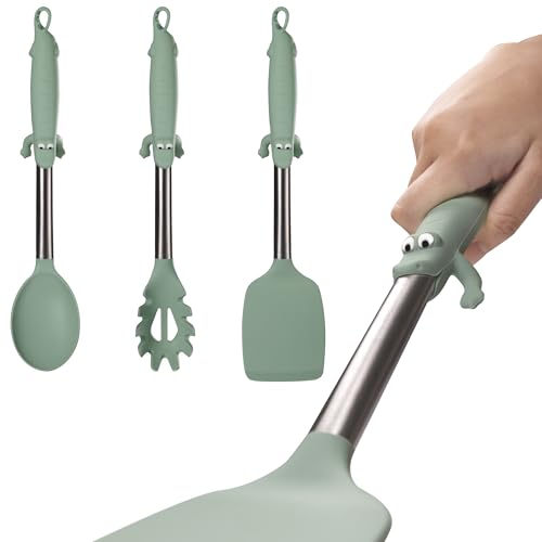 BONE Stylish Kitchen Utensils Set (3 Pcs), Food Grade Silicone
