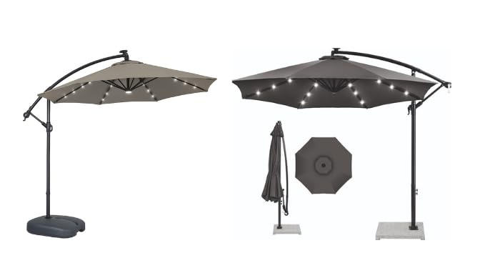 Image of Invezo Garden Umbrella LED Side Pole Round Outdoor Patio Umbrella (9ft diameter) Patio outdoor /Big Size Outdoor /Balcony Umbrella.