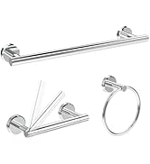 RARXTR 3pc Bathroom Hardware Set with Brushed Brushed Toilet Paper Holder, Towel Ring, Towel Bar ...