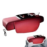 Mihauuke 車用アームレスト収納整理オーガナイザー | レザー フォン スロット ティッシュ ホルダー,カー オーガナイザー センター コンソール カバー パッド - カード キー 水筒 整理 トラック SUV RV ロードトリップ ドライバー 対応