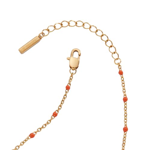 Alex and Ani Enameled Chain Coin Station Anklet, Coral