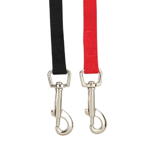 Poly Cotton Web Dog Training Leads 5/8\" Wide Red or Black Choose from 4 Lengths (Red - 30 feet) - Thumbnail 2