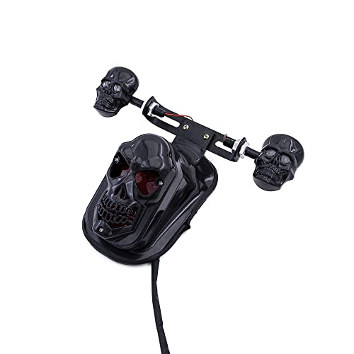 Motocicleta Crânio Preto Sinalização Travão Traseiro Luz Traseira Para Harley Chopper Bobber Custom