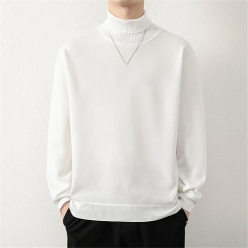Men's Thick Knit Sweater Warm Solid Color Classic Pullover Casual Korean Style Winter Jumper3