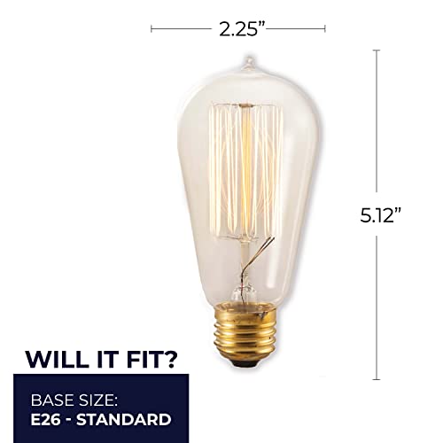 Bulbrite 134019 40W Nostalgic Edison Squirrel Cage-Style Bulb #TOP5