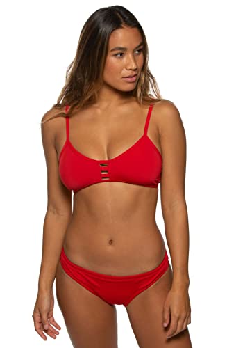 JOLYN Andy Athletic Bikini Swimsuit Bottom, Medium-Full Coverage - Women's Sport Bathing Suit Bottom, Bikini Bottom for Competitive Swimming, Water Polo, Lifeguarding, Paddling, Red, Medium