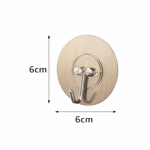 Image of Self Adhesive Hooks for Wall Heavy Duty - 10kg Load Capacity Waterproof Transparent Wall Hooks for Hanging - No Drilling Nail (ProHold Hoo (Golden Hook Pack of 10)