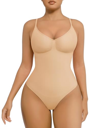FeelinGirl Shapewear Bodysuit for Women Tummy Control Waist Bodysuit Thong Shapewear Body Shaper Going Out