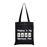 JXGZSO Novelty Mahjong Retirement Plan Bag Mahjong Lover Gift Mahjong is My Retirement Plan Board Ga