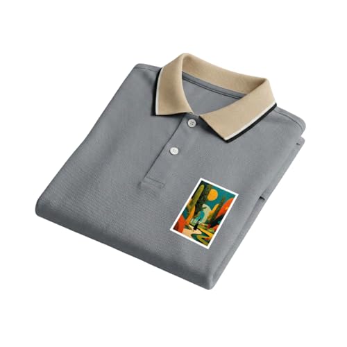 Image of Regular Fit Solid Half Sleeve Casual Tipping Collar Polo T-Shirt for Men