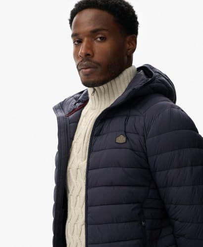 SUPERDRY Hooded Fuji Lite Jacket Abrigo, Eclipse Navy, L Unisex Adulto