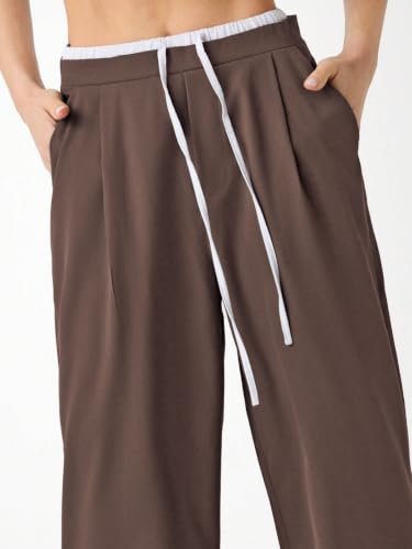 Image of Leriya Fashion Women High Waist Wide Leg Trousers | Summer Stretch Poly Lycra Palazzo Pants | Casual, Office & College Outfits | Flared Korean Style | Available in Sizes 28 to 38