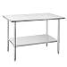 Commercial Stainless Steel Work & Prep Table 30 x 48 Inches, Adjustable Heavy Duty Table with Galvanized Legs and Undershelf for Kitchen and Restaurant