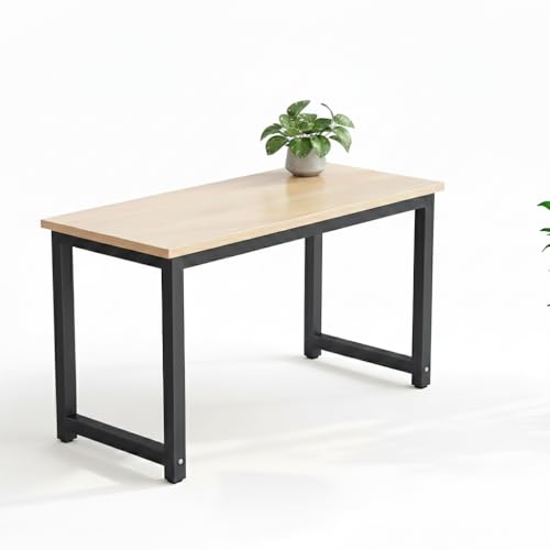 Image of Solid Wood Table Top with Iron /Metal Leg & Elegent Color Working /Writing Desk /Study Desk /Office Desk /Kids Study Table for Study Room | Office | Library | Kids Room |