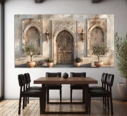 Art mural architecture urbaine tableau oriental 60x120cm sans cadre - 2