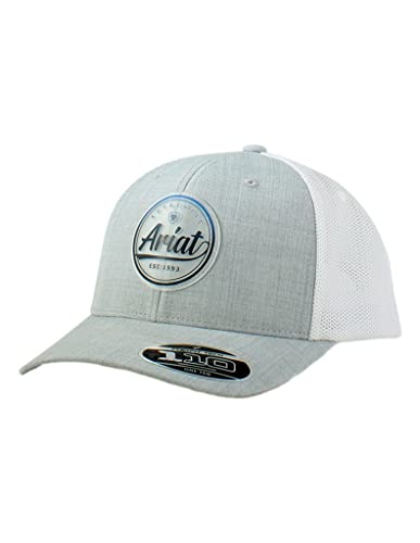 Chapeau de camionneur rond ARIAT gris casquette réglable respirante outdoor