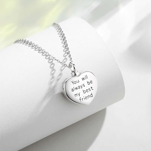 Miniatura 4 de Infuseu Collar Para Cenizas, Niña Abrazar Perro 925 Plata Collar Con Colgante Urna Forma Joyería Cenizas Ala Ángel Regalos Recuerdo Aborto Espontáneo Humano