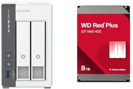 Exclusive QNAP 2-Bay NAS TS-216G/AZ 2.5GeB Compatible + Western Digital WD Red Plus Built-in HDD 8TB