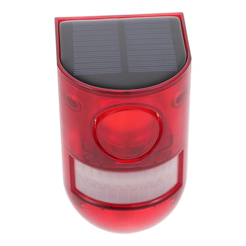 Luz de seguridad solar con sensor de movimiento y alarma estroboscópica roja impermeable IP65 ABS