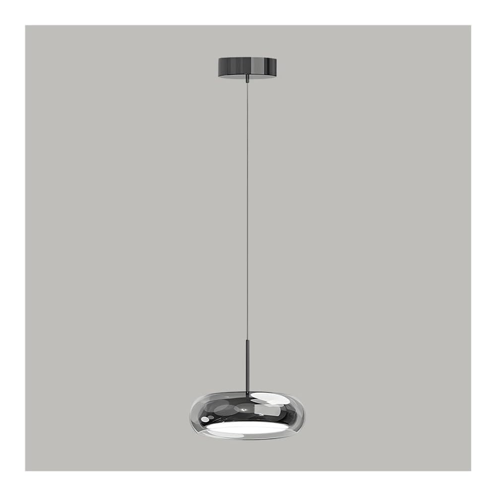 Lustre ultra fin noir à LED et panneau acrylique blanc