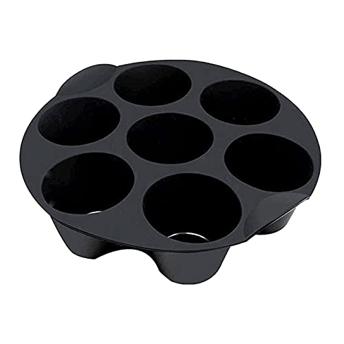 Molde de Silicona para 7 Magdalenas y Muffins, 16/18/24cm Redonda Bandeja Antiadherente Freidora de Aire, Moldes para Hornear Tartas Muffins Cupcakes Brownie Pudín, Accesorios para Freidoras de Aire