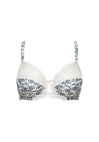 Sans Complexe Amelie Print 70AAG76 Soutien Gorge Classique Armatures, Imprime Floral Ivoire/Bleu, 110C Femme Cover