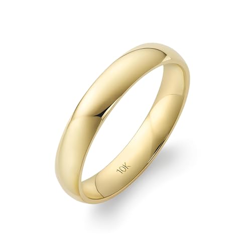 Image of Wedding Band 14K /10K Solid Gold 4mm Comfort Fit Plain Ring Men Women