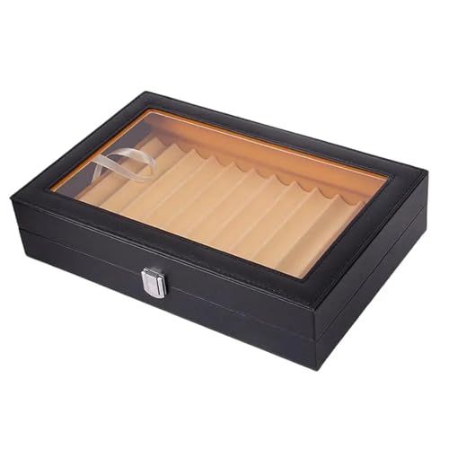 Boîte présentoir en bois pour stylos-plumes et coffret cuir PU 12 emplacements