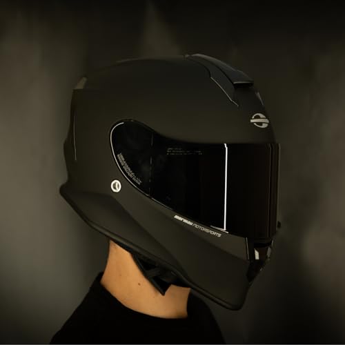 Capacete de Moto Mormaii New Pro Preto Fosco Fechado Original Com Viseira Fumê + Transparente (54)
