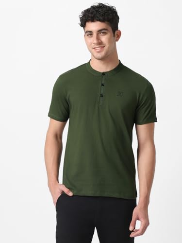 Image of Urbano Fashion Men's Multicolor Solid Mandarin Collar Slim Fit Cotton T-Shirt Pack of 3