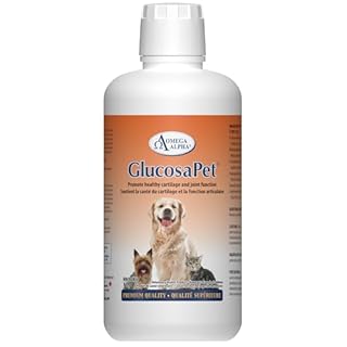 GlucosaPet Liquid Glucosamine for Dogs and Cats, Daily Liquid Collagen for Dogs, Joint and Hip Supplements for Pets, Healthy Cartilage and Joint Function, Glucosamine Chondroitin, 1L