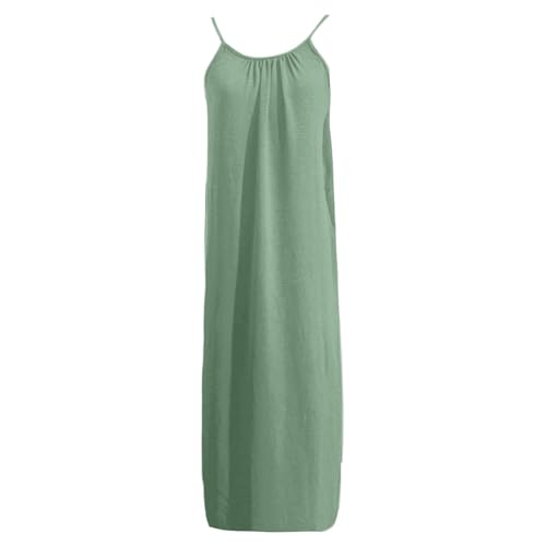 Image of HTHLVMD Backless Cami Dress Summer Dresses for Women 2026 Spaghetti Strap Dresses Womens Solid Color Backless Cami Dress