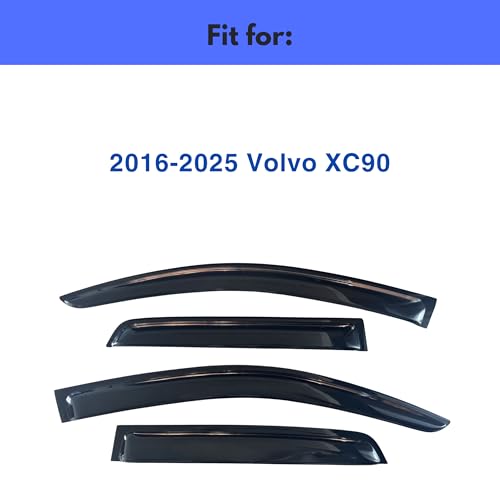 Image of IG Window Visors Fit for 2016-2025 Volvo XC90, Out-Channel Rain Guards Vent Wind Deflectors 4PC, Car Accessories for 16-25 Volvo XC90