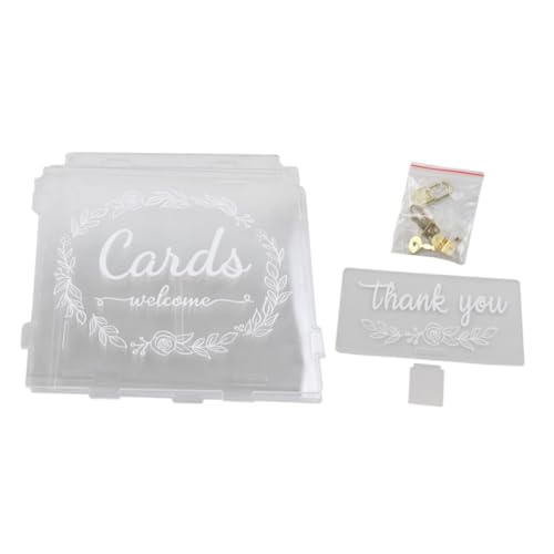 CIMAXIC Acrylic Wedding Card Box with Lock Envelop Storage for Cards Money Elegant Patterned Design for Reception Decor